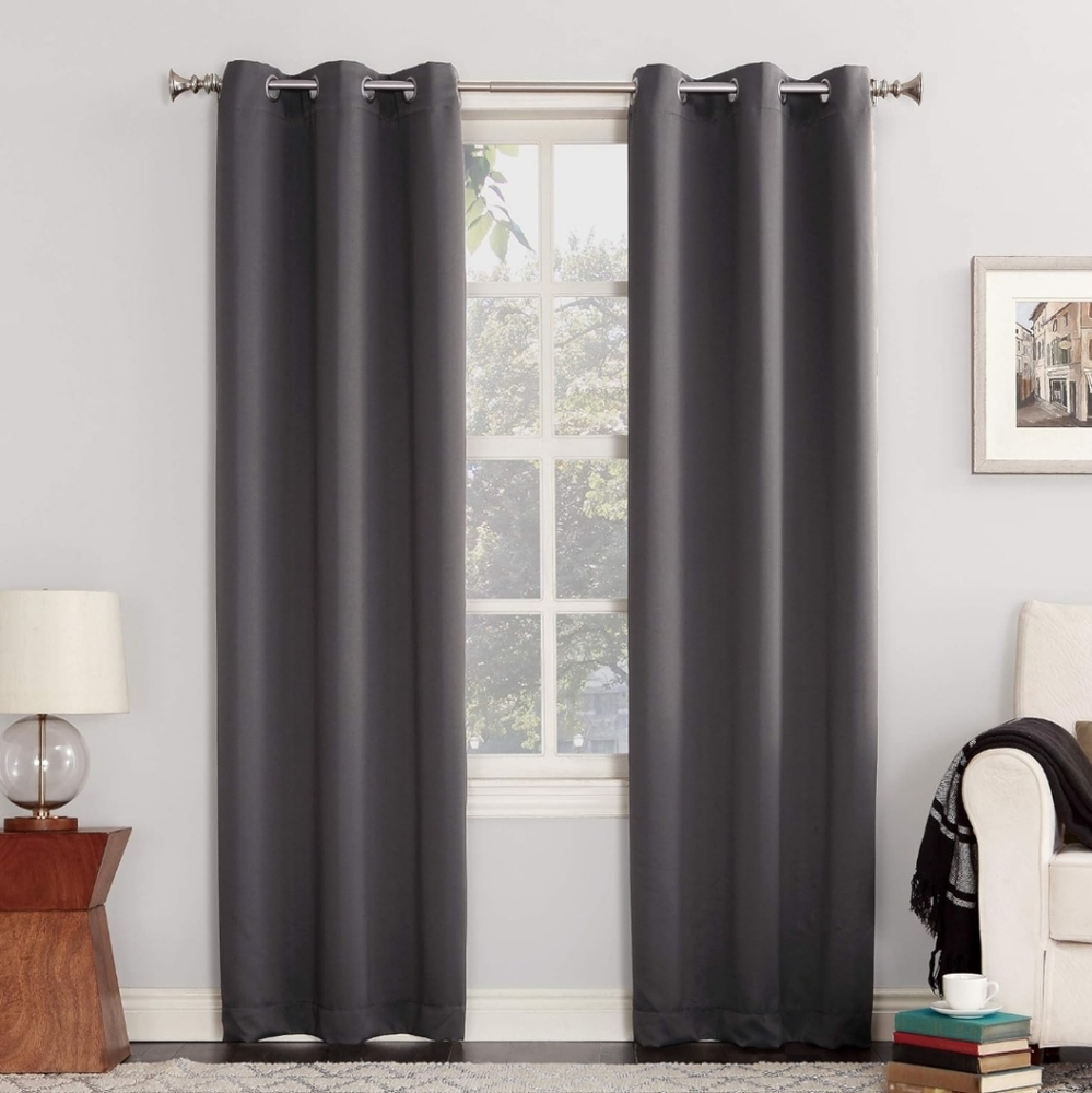 Sun Zero Easton Energy Saving Blackout Grommet Curtain Panel, 40" x 63"